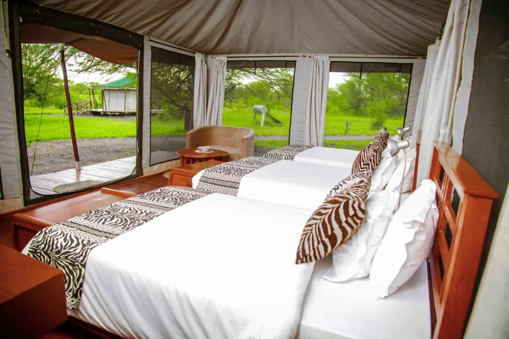 Luxury tented room at Embalakai Authentic Camp in Serengeti Central
