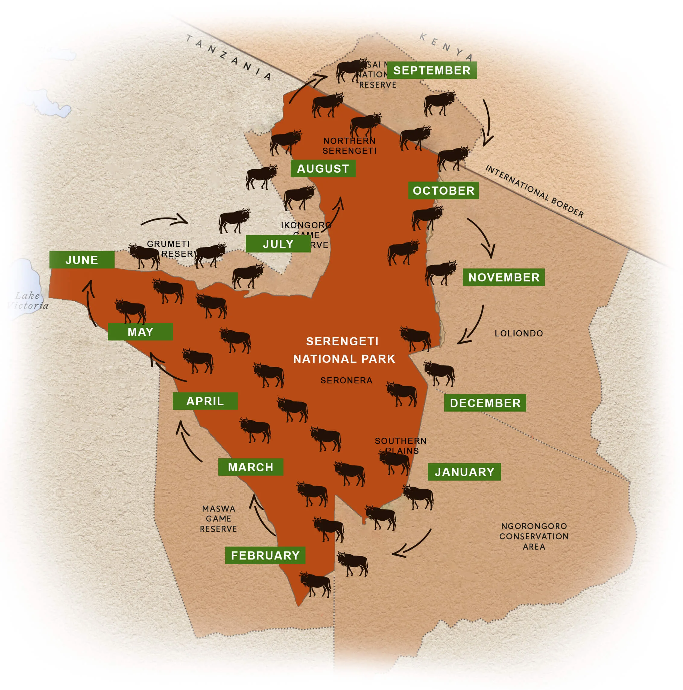 The Great Wildebeest Migration Map