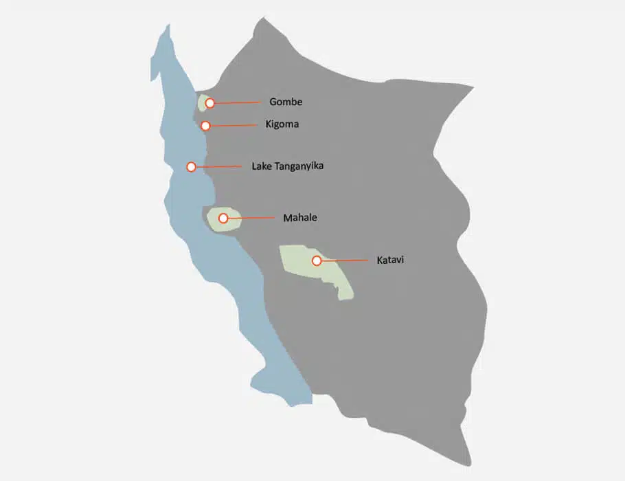 Western Safari Circuit Tanzania Safari Map
