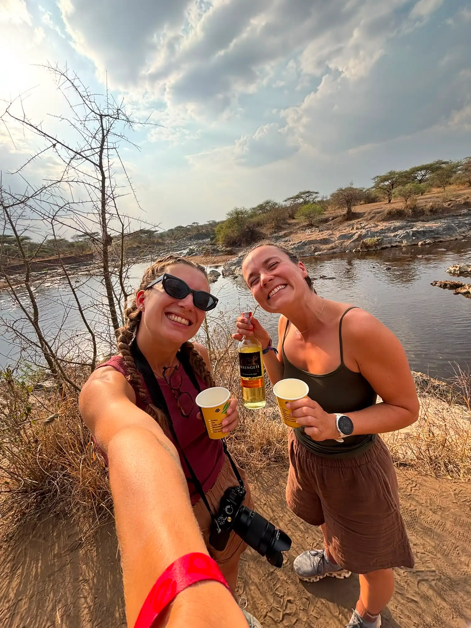 Lisa and Julie at the Hippo Pool in Serengeti National Park, Tanzania