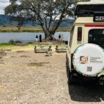 Tanzania Safari Experience safari jeep at the Hippo Pool picnic site in Ngorongoro Crater.