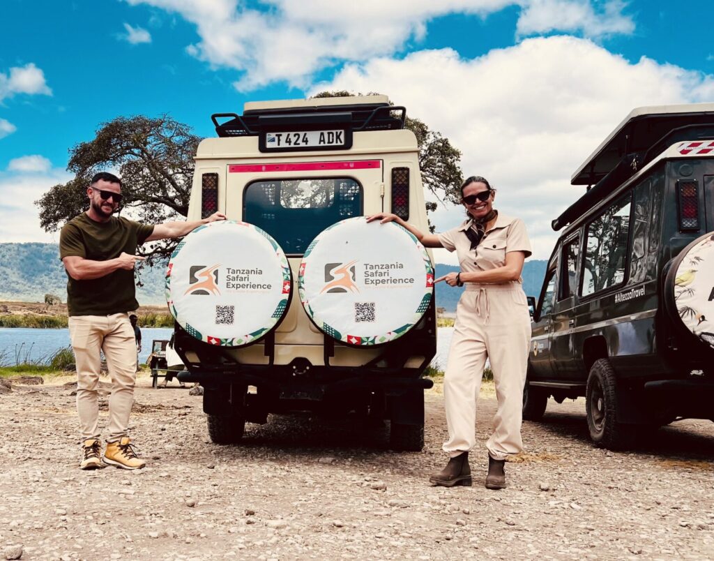 Leonissa and her husband Wellington at Ngorongoro Picnic Point