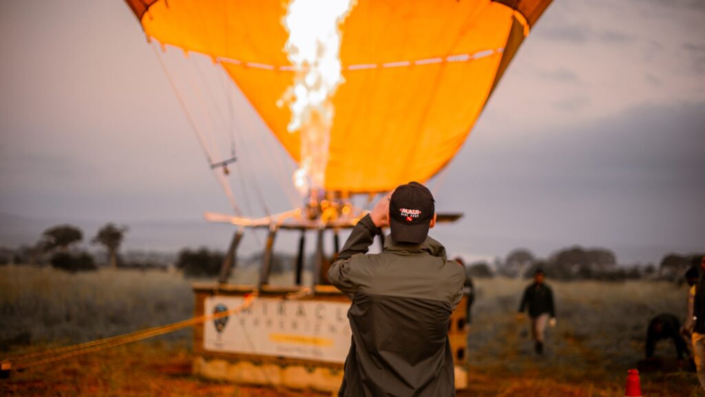 Hot air balloon flight in Tarangire